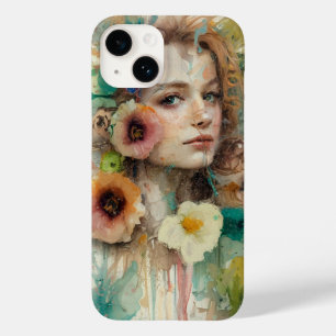 Abstract Flower Woman Portrait Case-Mate iPhone 14 Case