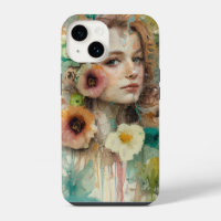 Abstract Flower Woman Portrait