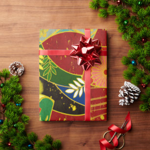 Abstract flower wrapping paper