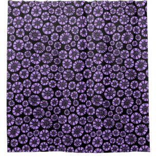 Abstract Flowers 031023 - Easter Purple on Black