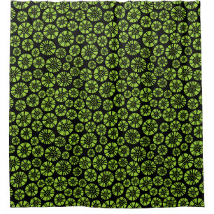 Abstract Flowers 031023 - Martian Green on Black