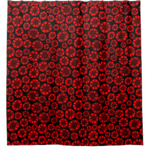 Abstract Flowers 031023 - Red on Black
