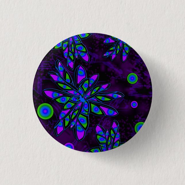 Abstract flowers 1 inch round button (Front)