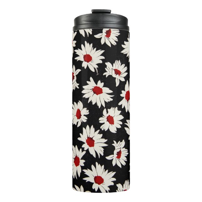 Abstract flowers, an artsy watercolor pattern. thermal tumbler (Front)