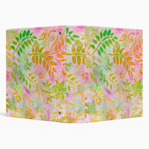 Abstract Flowers and Leaves Binder