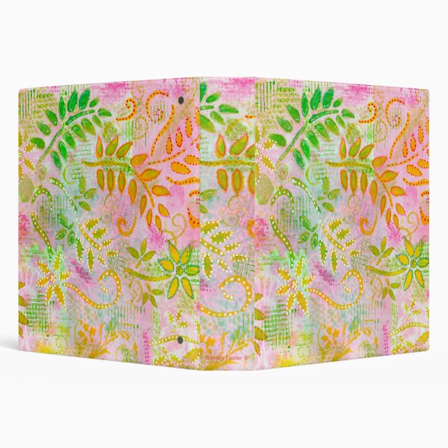Abstract Flowers and Leaves Binder (Background)