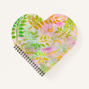 Abstract Flowers and Leaves Notebook