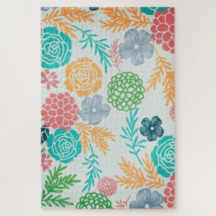 Abstract Flowers And Twigs Jigsaw Puzzle