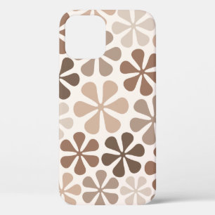 Abstract Flowers (B) Brown Taupe Cream iPhone 12 Pro Case