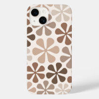 Abstract Flowers (B) Brown Taupe Cream