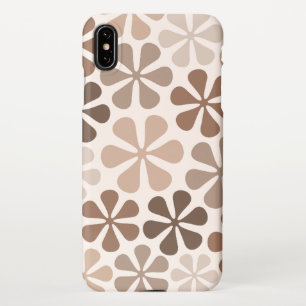Abstract Flowers (B) Brown Taupe Cream iPhone XS Max Case