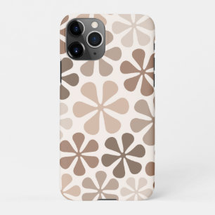 Abstract Flowers (B) Brown Taupe Cream iPhone 11Pro Case