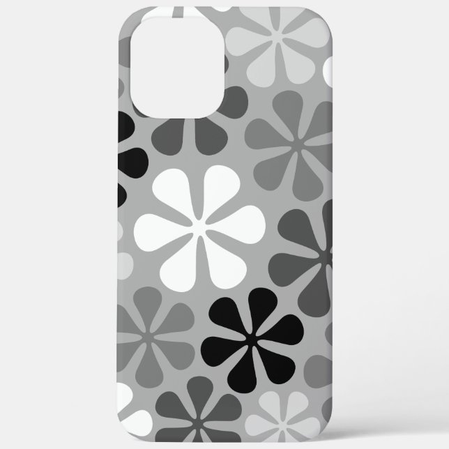 Abstract Flowers Black White Grey Case-Mate iPhone Case (Back)