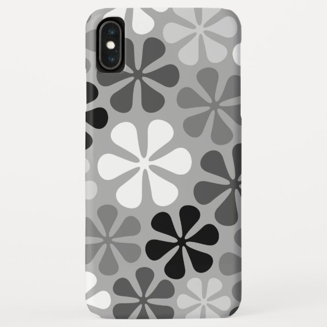 Abstract Flowers Black White Grey Case-Mate iPhone Case (Back)