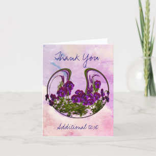 Abstract Flowers Blue Sky Thank You Card