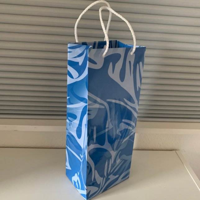 Abstract Flowers Botanical Floral  Wine Gift Bag (Creator Uploaded)