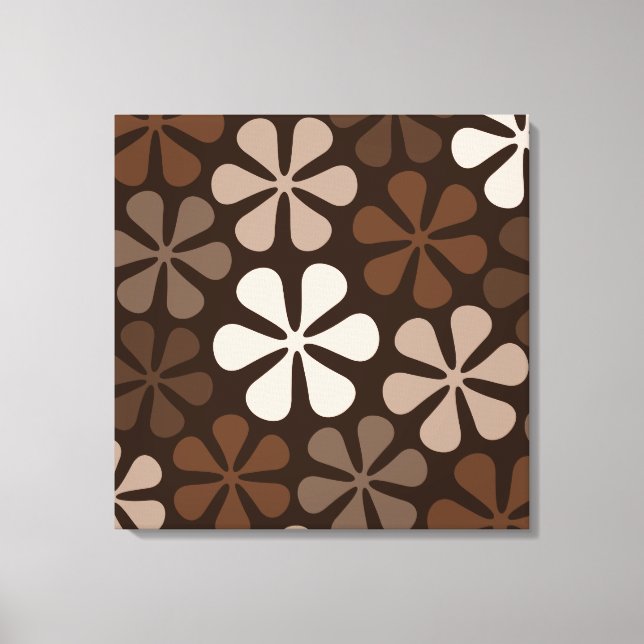 Abstract Flowers Browns & Creams Canvas Print (Front)