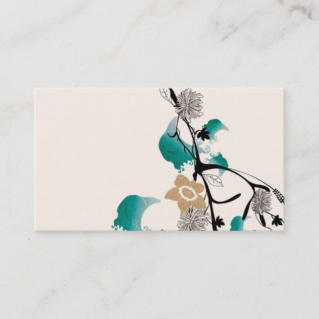 Abstract flowers Business Card (Front)