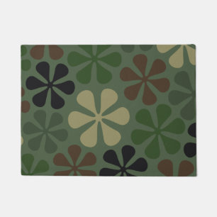 Abstract Flowers Camouflage Doormat