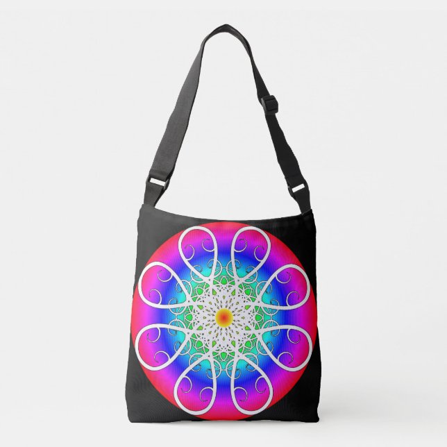 Abstract Flowers  Crossbody Bag (Front)