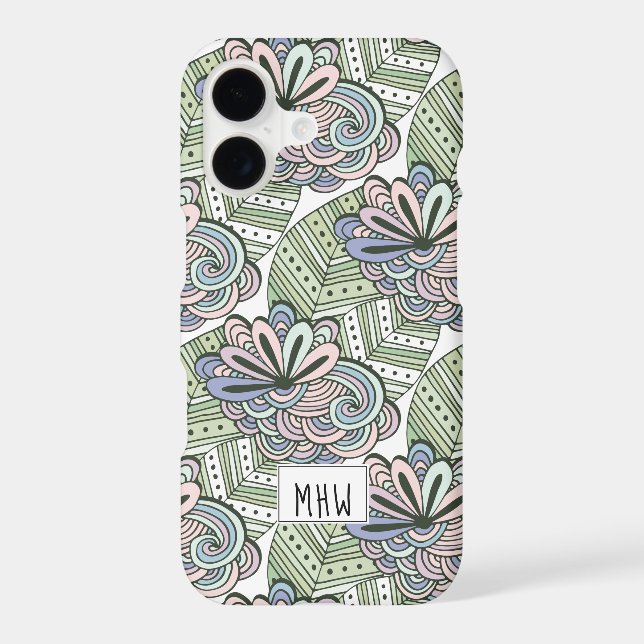 Abstract Flowers custom monogram phone cases (Back)
