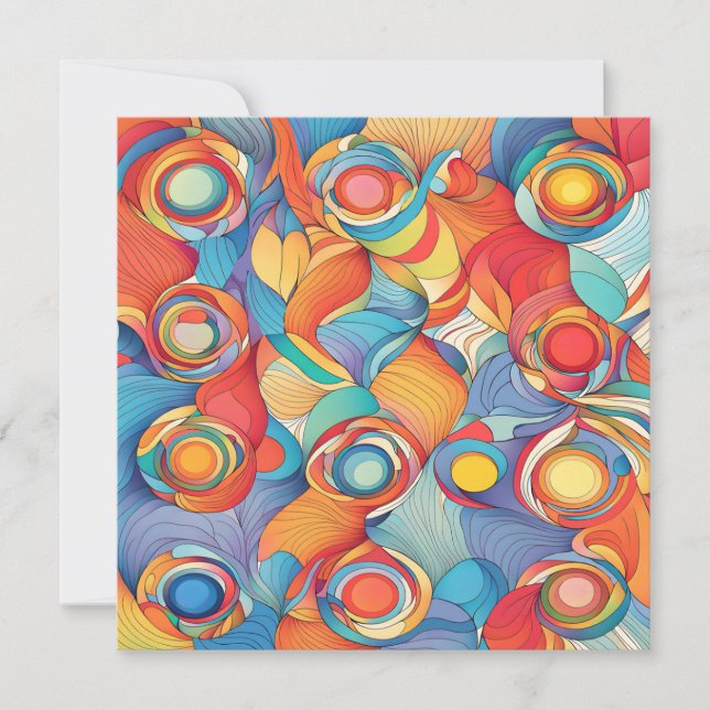 Abstract Flowers Holiday Card (Front)