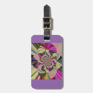 Abstract Flowers Kaleidescope Patterned Luggage Tag