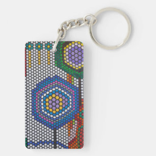Abstract Flowers Keychain