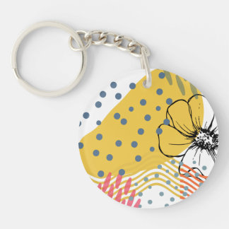 abstract flowers keychain