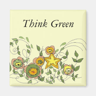 Abstract Flowers Magnet