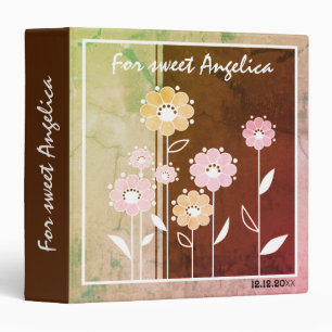 Abstract flowers modern floral modern tile grunge binder