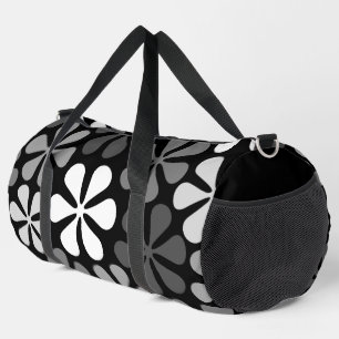 Abstract Flowers Monochrome Duffle Bag