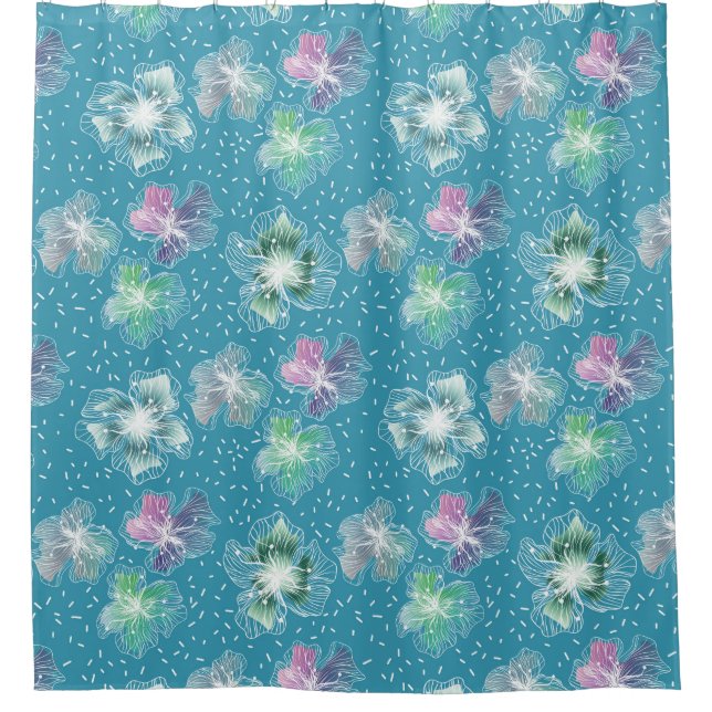 Abstract flowers on beautiful light blue tones (Front)