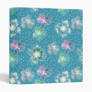 Abstract flowers on beautiful light blue tones binder