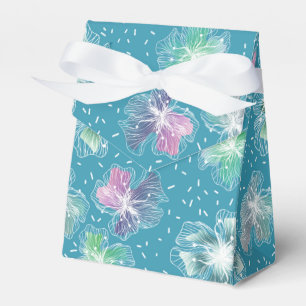 Abstract flowers on beautiful light blue tones favor box