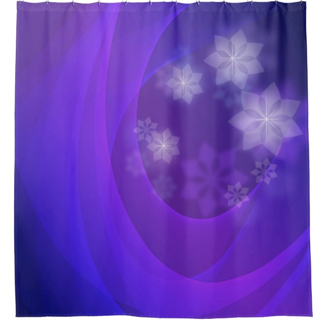 Abstract Flowers On Folded Indigo Background (Front)