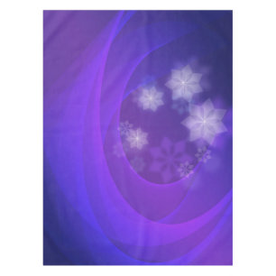 Abstract Flowers On Folded Indigo Background Tablecloth