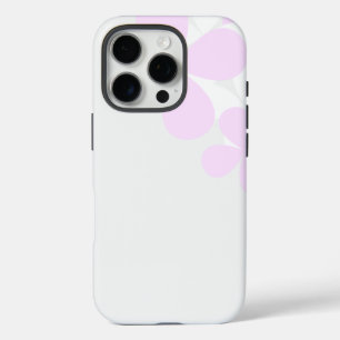 Abstract Flowers on Light Grey iPhone 16 Pro Case