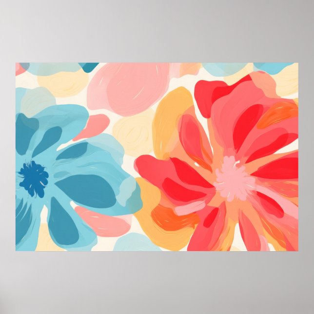  Abstract flowers painting Poster (Front)