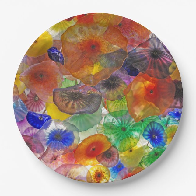 Abstract Flowers Paper Plate (Front)