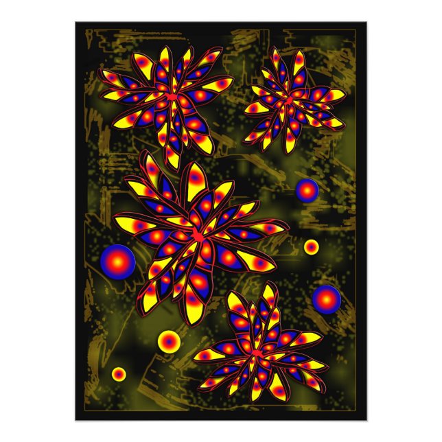 Abstract flowers photo print (Front)