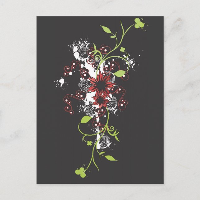 Abstract flowers Postcard (Front)