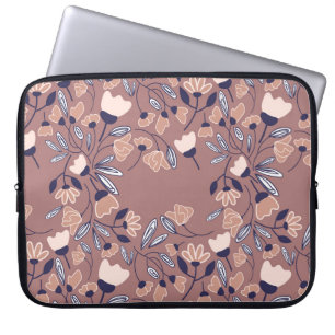 Abstract flowers seamless pattern. Colourful backg Laptop Sleeve