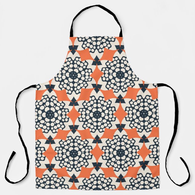 Abstract Flowers: Simple Geometric Vintage Apron (Front)