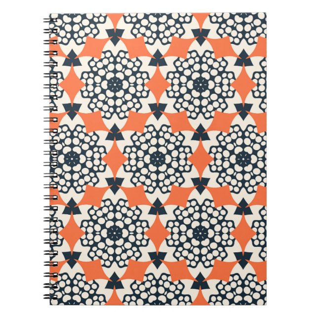 Abstract Flowers: Simple Geometric Vintage Notebook (Front)