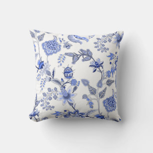 Abstract flowers throw pillow