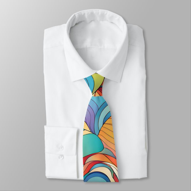 Abstract Flowers Tie (Tied)