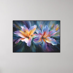 Abstract Flowers Wall Art – Modern Floral Canvas P