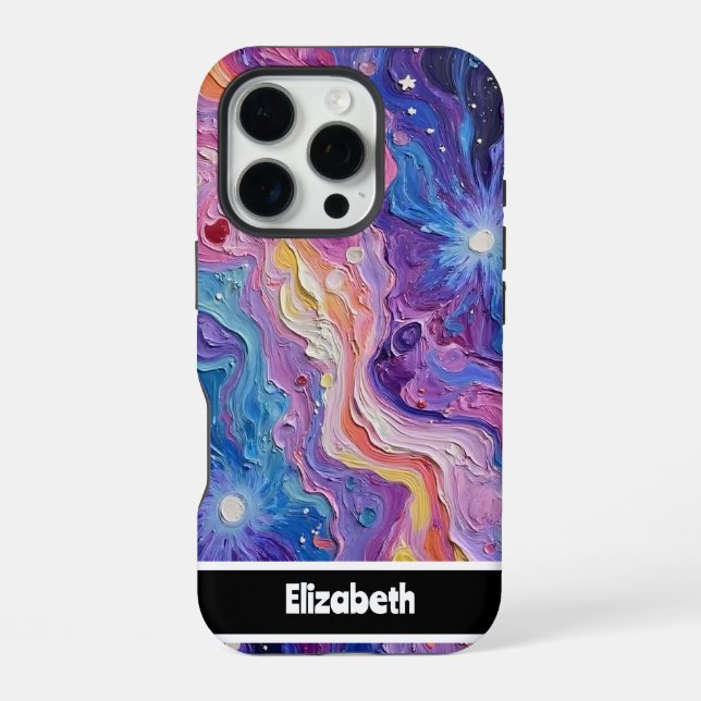 Abstract Flowing Colours Customizable iPhone Case (Back)