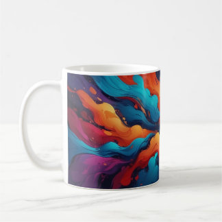 Abstract Flowing Colours Mug Pop Art Style